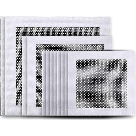 Kit de réparation de cloisons sèches (12 pièces) : patchs de réparation en aluminium, maille de fibre de 4/6/8 pouces, patchs métalliques pour réparer les trous dans les cloisons sèches. (1/4)