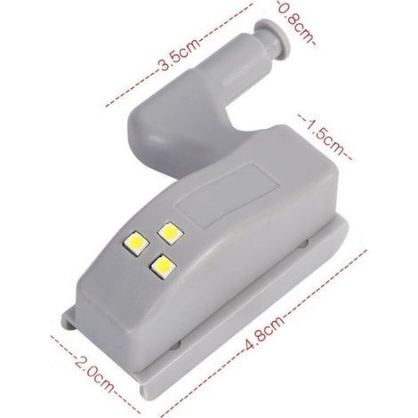 8 PCS Motion Sensor Light, Universal Cabinet Cupboard Hinge LED Light For Modern Kitchen Home Lamp, etc, (Blanc froid)les piles ne sont pas incluses (1/4)