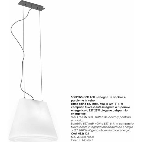Lampadario bell vt d40x120h - bizzotto (1/2)