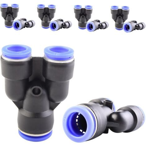 10 pièces 16 mm répartiteur en Y à 3 voies, raccord pneumatique, rapide plastique raccords Push to Connect, adaptateur de conduite d'air PY - PW16-12mm (1/5)