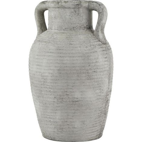 Athena Stone Large Amphora Pot - Ceramic - L26 x W26 x H42 cm - White