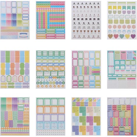 Autocollants adhésifs pour Bullet Journal, autocollants pour mémos de Noël, autocollants pour agenda étudiant-22X17X0.1CM (1/3)