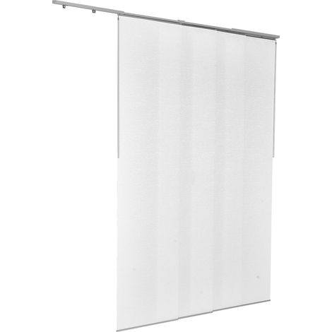 Schiebevorhänge, ausziehbare Schiene von 116 bis 218 cm Breite, verstellbare Paneele bis zu 243 cm Höhe, verstellbare Vertikaljalousien für Schiebetüren, Erkerfenster, Raumteiler, Fenster, weiß (1/5)