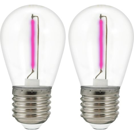 Lot 2 ampoules LED COB néon 36V E27 rose Party Polux (1/5)