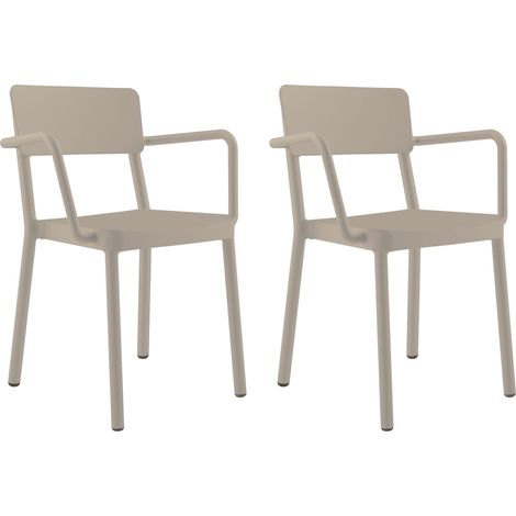 Set 2 sillas con brazos interior, exterior arena LISBOA Resol