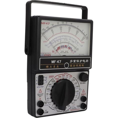 Multimètre Analogique - MF47 - Mesure Multigamme Tension Courant Résistance - Pour Réparation Électrique et Maintenance Industrielle - 1 Pièce (1/5)