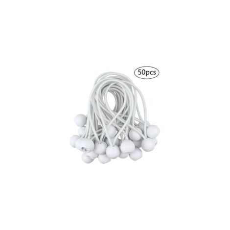 50 pezzi di corde elastiche a sfera, tenditori per teloni per padiglioni, campeggio, tende, tende da campeggio, imbracature di estensione, 10 cm - Crezuo