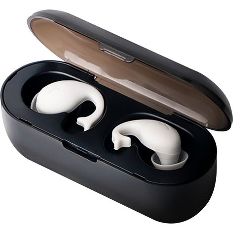Bouchons d'oreilles en silicone pour sommeil, protection auditive antibruit, réutilisables, souples, blancs. (1/5)