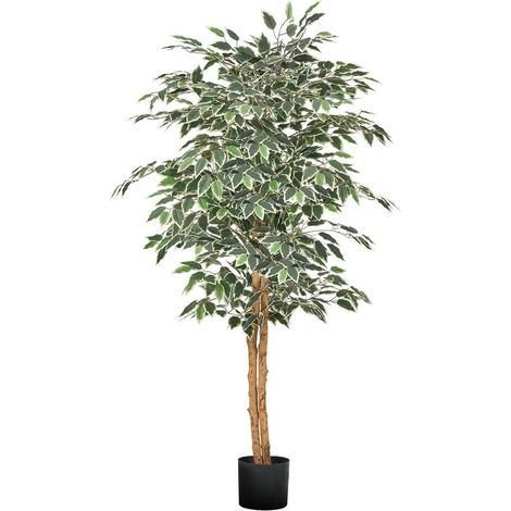 Arbre Artificiel Ficus VEVOR Plante Artificielle 1,5 m avec Pot Noir 900 Feuilles Décoration Intérieure (1/5)