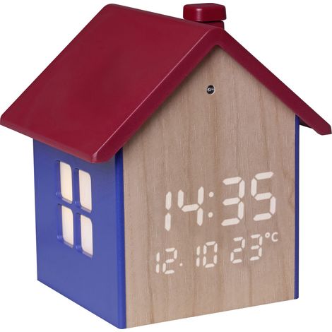 TFA Dostmann 60.2046.06 Quarz Wecker Blau, Rot, Holz Alarmzeiten 1