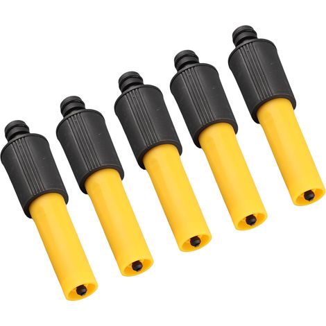 5Pcs Buse Arrosage Haute Pression ABS Jaune Noir Outil Irrigation Jardin avec Revêtement Prise Souple TPR (1/5)