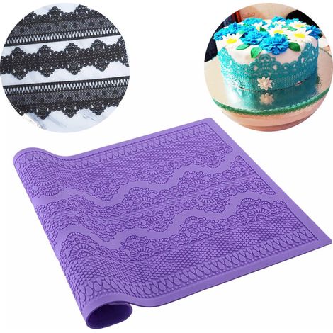 Set de 3 moules en silicone pour pâtisserie, tapis de cuisson réutilisable, moule à dentelle pour gâteau, décorations pour pudding et pâtisserie (1/5)
