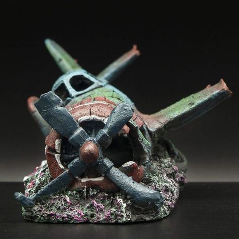 Décoration Aquarium - Avion De Combat En Résine Non Toxique - Pour Aménagement Paysager Aquatique - 1 Pièce (1/5)