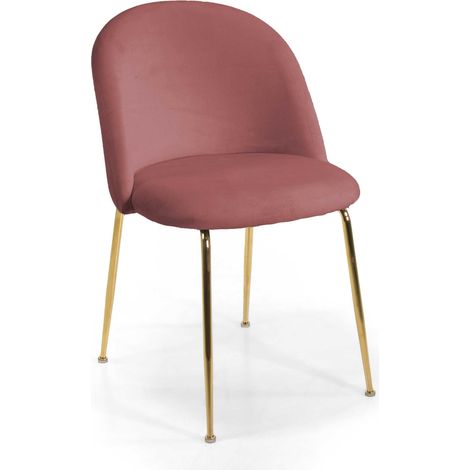 Sedia Sammi 50x57xh47/77,5 cm in Tessuto Velluto Rosa Antico/Oro (1/5)
