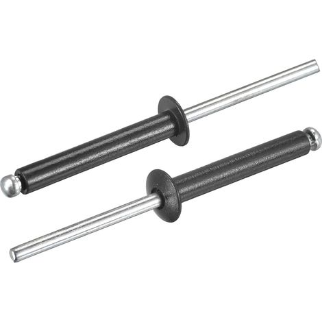 Rivets Aveugles Aluminium Plat Rond Tête 4x25mm Noir 50 Pcs (1/5)