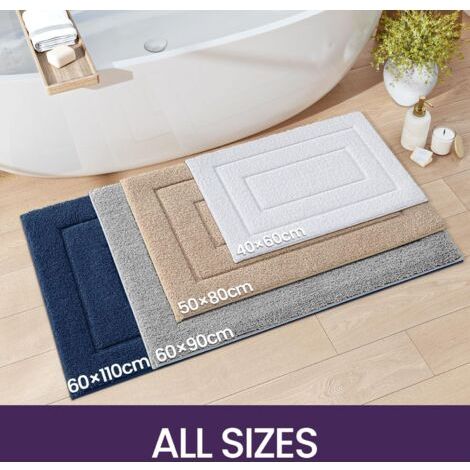 Alfombrilla de baño antideslizante, alfombrilla de baño de microfibra suave, absorbente, lavable a máquina, alfombrilla de ducha extragruesa para baño, 40 x 60 cm, gris (1/4)