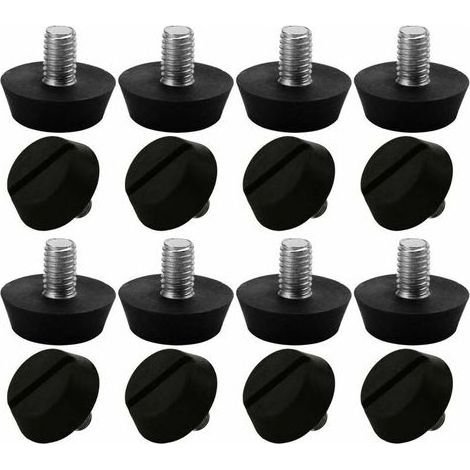 16 almohadillas niveladoras ajustables para patas de muebles, bases para patas de mesa y sillas, protectores de suelo M6 x 10 x 20 mm (1/4)