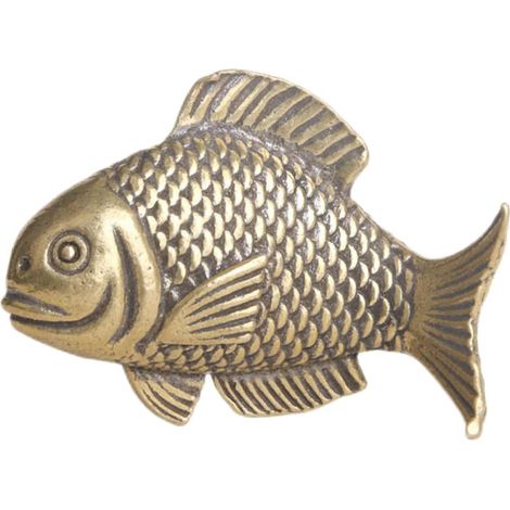 figurine de poisson rouge et presse papier en laiton