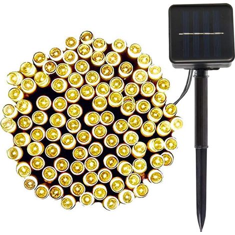 20M 200LED Guirlandes Lumineuses Solaires 8 Modes Étanche Blanc Lumière Guirlande Lumineuse Extérieur Décoration pour Jardin Terrasse Balcon Fenêtre Clôture Arbre Noël Mariage Fairy Lights