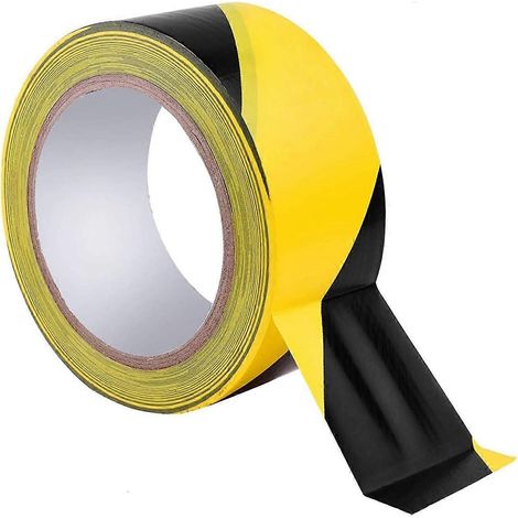 1 ruban de sécurité, ruban de signalisation de danger 33 m x 60 mm, ruban de marquage noir et jaune pour panneau d'avertissement (1/5)