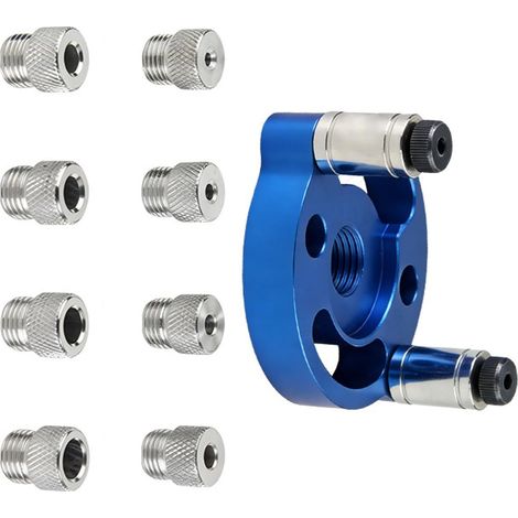 Gabarits d'alignement professionnels pour le travail du bois avec 8 guides réglables et plaque de base stable en aluminium Outil de positionnement professionnel pour le bois (1/5)
