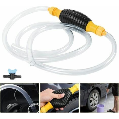 Pompe Manuelle Transfert de Liquide, Pompe Essence de Transfert de Portable Manuel, Pompe à Main Essence Gaz Diesel Huile Eau Réservoir de Poissons avec 2M de Tuyau de Pression de Tube (1/5)