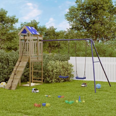 vidaXL Aire de jeux d'extérieur bois de pin imprégné (1/5)