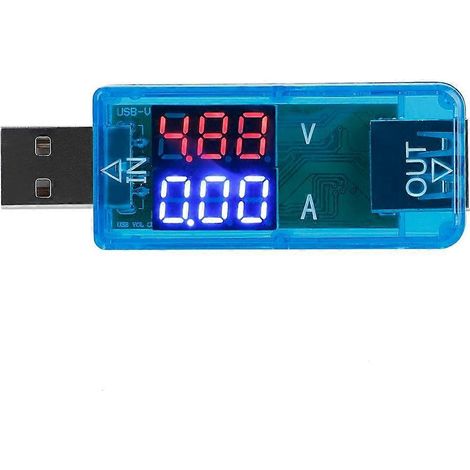 USB-Farb-LCD-Voltmeter, Amperemeter, Strommesser, Multimeter, Ladegerät, USB-Tester (Blau)