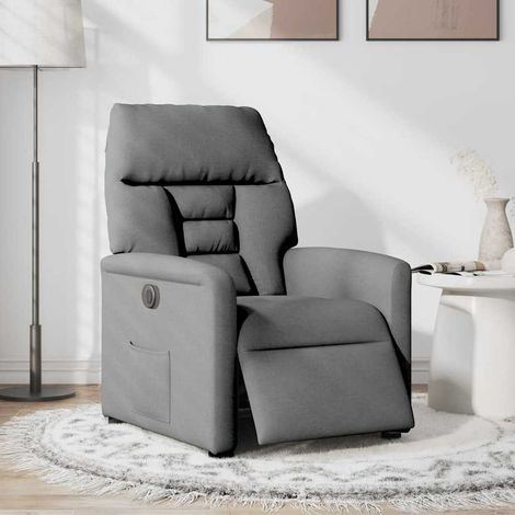 Fauteuil de Salon,Chaise,Fauteuil inclinable électrique Gris foncé Tissu CFW889485 (1/5)