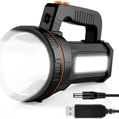 Lampe Torche LED Rechargeable Etanche, Puissante à LED super lumineuse 9000 mAh 7000 lumens Lampe Camping Projecteur Portable, Lanterne Torche pour Randonnée Ustellar (1/5)