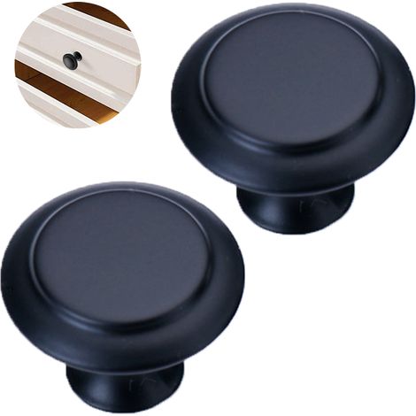 Lot de 2 ou 10 boutons de meuble, poignée en alliage de zinc mat, diamètre 23 ou 30 mm, pour tiroir et porte (1/5)