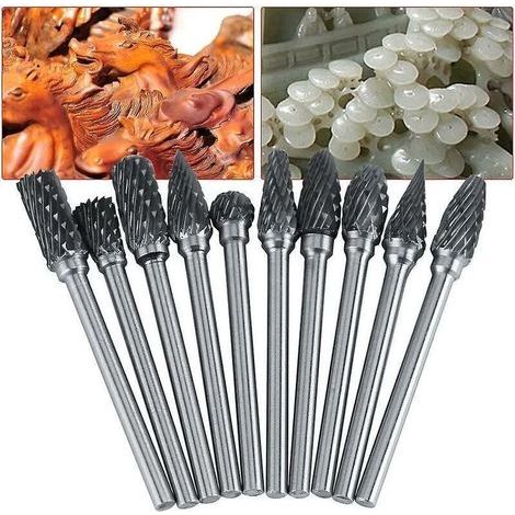 Hartmetall-Schaftfräser – Satz mit 10 rotierenden Fräsern, 3 mm Schnittdurchmesser, 6 mm Schaft, hohe Präzision für die CNC-Bearbeitung (1/5)