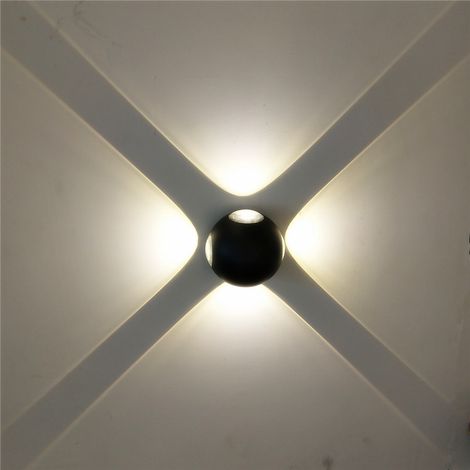 EASYCOMFORT Applique Murale Moderne en Aluminium LED - Ronde, Verre Dépoli, Éclairage Extérieur Étanche (1/5)