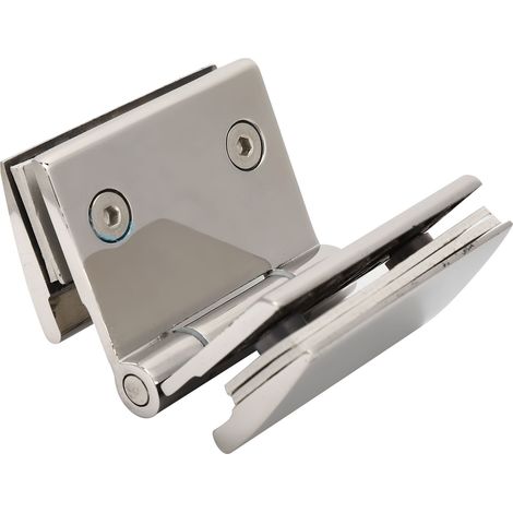 Charnière plate double face en acier inoxydable pour salle de bain, charnière pour porte vitrée de douche. (1/5)