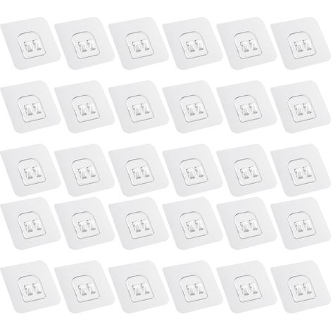 Lot de 30 Crochet, transparent, auto-adhésif, sans perçage, cuisine salle de bain(Q3 : Nouveaux produits pour le mois d'août) (1/5)