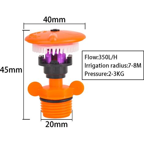 (A) Buses d'arrosage rotatives à 360 degrés, filetage mâle 1/2", pour l'irrigation de jardin et d'agriculture (1/5)