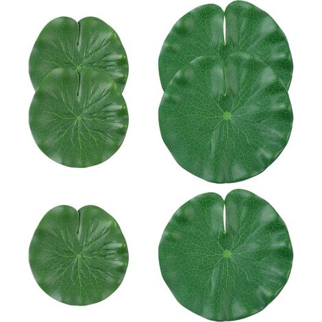 Lot de 18 Feuilles de nénuphar, Plastique, 10 cm et 15 cm, Flottantes, Pour étang, aquarium, piscine (1/3)