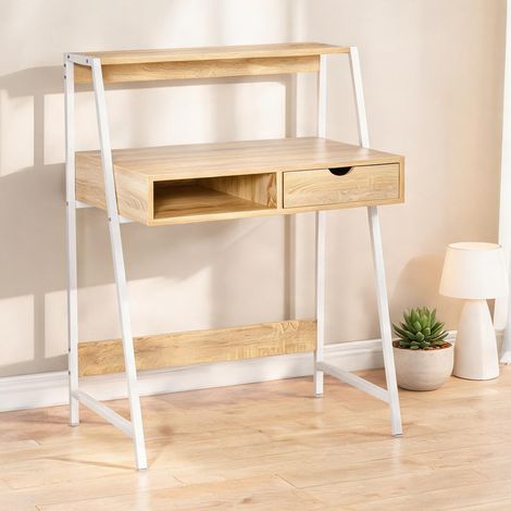Bureau secrétaire néo-rétro en panneaux de particules aspect (1/5)