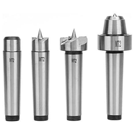 4Pcs MT1/MT2 Lathe Turning Spur Cup Center Set for Woodworking Machinery(MT2)