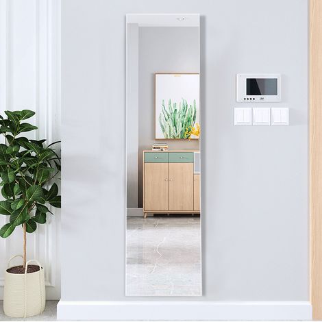 Rectangular Full Length Mirror Freestanding Hanging Silver Mirror (1/5)