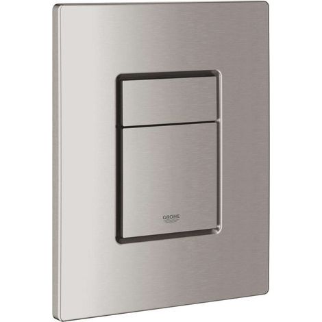 Grohe – Plaque de déclenchement WC supersteel 130x172mm – Montage vertical/horizontal – Technologie EcoJoy pour économie d'eau - 38732DC0-Chrom (1/5)