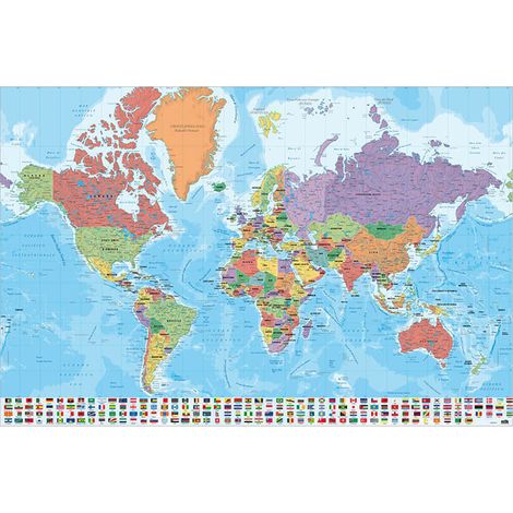 Poster ita mappa fisica politica del mondo