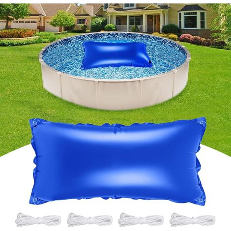 Coussin de Piscine d'hiver, 120 x 240CM Coussin Gonflable de Piscine d'hiver, XXL Coussin Piscine Hivernage avec Réparation Cordes, pour la Plupart des Piscines, Spas, Fontaines (Bleu) (1/5)