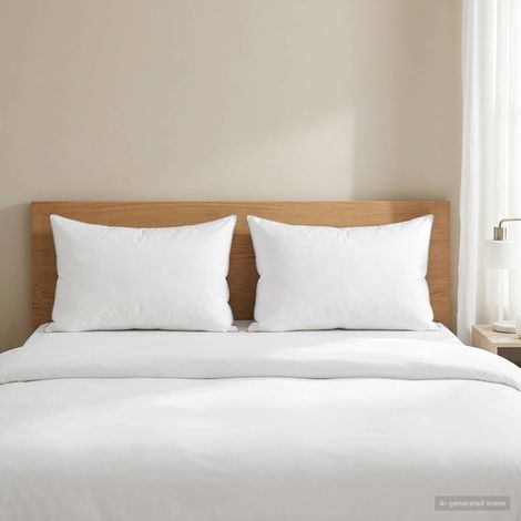 vidaXL Almohada 2 uds. 60 x 80 cm Lana australiana Blanco (1/5)