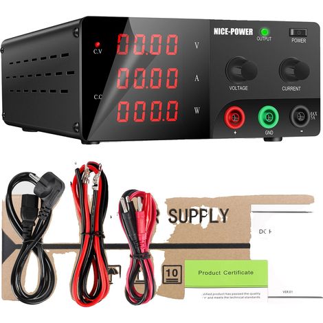 Tischnetzteil, einstellbare Ausgangsspannung, intelligente Kühlung, schwarz-c, 220 V, EU-Stecker (Typ D), 15 V, 30 A, 450 W (1/2)