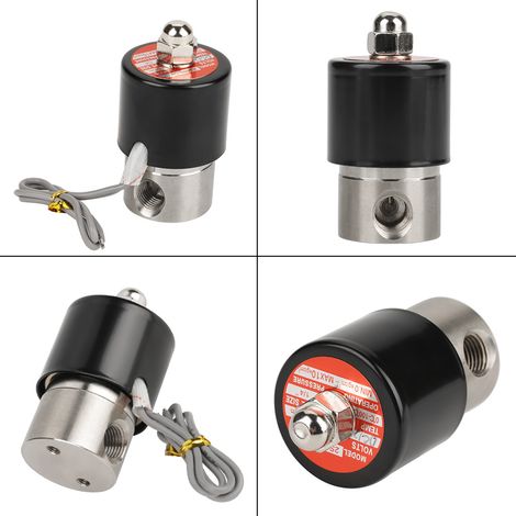 12-V-Gleichstrom-Magnetventil, G1/4"-Edelstahl 304, normalerweise geschlossen (1/5)