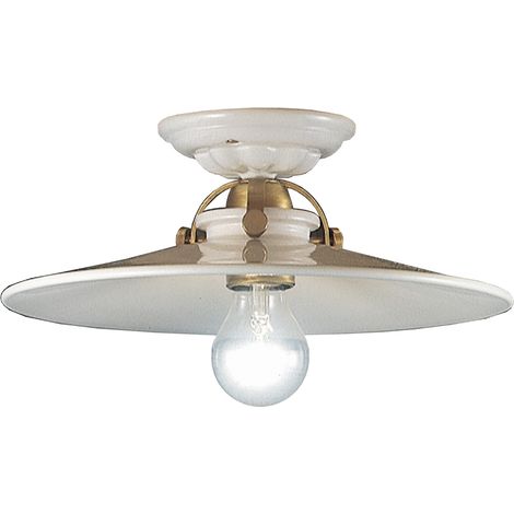 Plafoniera Classica Asti Ceramica E Ottone Satinato Decorato 1 Luce E27 (1/5)