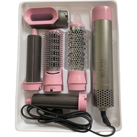Sèche-cheveux-Brush-Curler-5-en-1 - Température-Réglable - Ion-Négatif - Protection-Contre-la-Surchauffe - 1-Pièce (1/5)