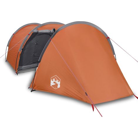 vidaXL Tienda de campaña con túnel para 4 personas impermeable naranja (1/2)