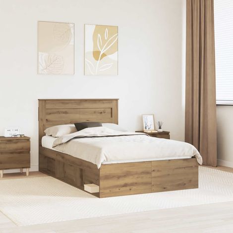Cadre de lit-Structure de lit Chêne artisan 120 x 200 cm Bois de pin massif 313610 (1/5)